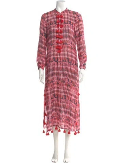 Pre-owned Figue Tie-dye Print Long Dress In Pink