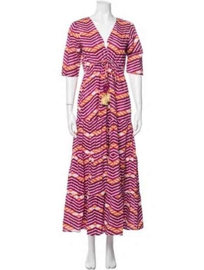 Pre-owned Figue Tie-dye Print Long Dress In Pink