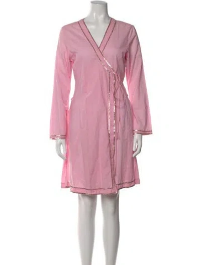 Pre-owned Figue V-neck Mini Dress In Pink