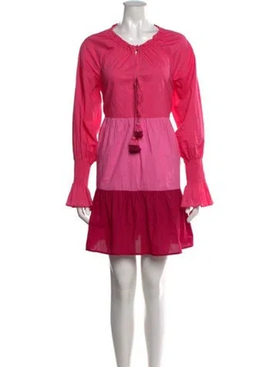 Pre-owned Figue V-neck Mini Dress In Pink