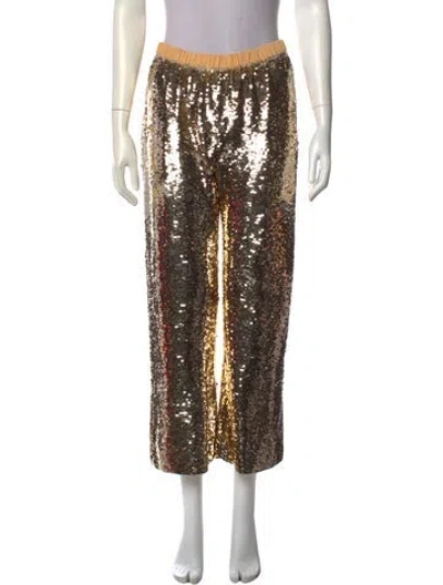 Pre-owned Figue Wide Leg Pants In Gold