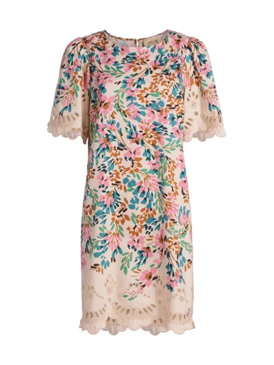 Figue Women's April Floral Cotton Shift Minidress In Brown