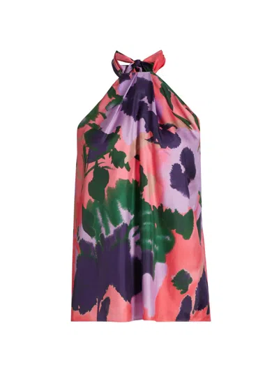Figue Women's Florentine Floral Silk Halterneck Top In Multi