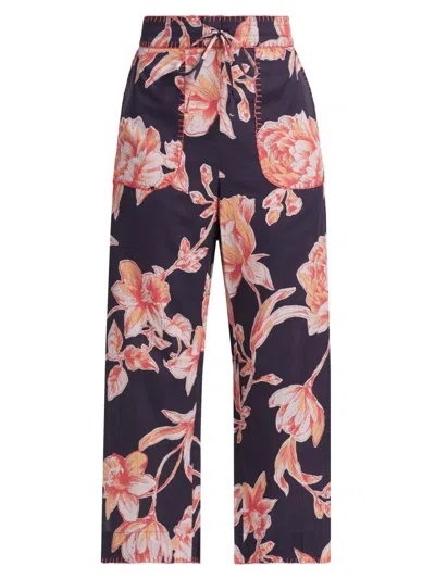 Figue Women's Jolie Floral Cotton Split-hem Crop Pants In Multi