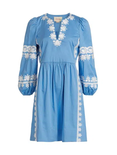 Figue Women's Madeline Embroidered A-line Minidress In Blue