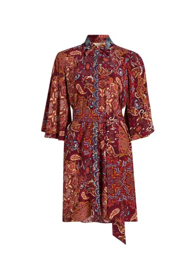 Figue Women's Pamela Kaleidoscope Paisley Belted Shirtdress
