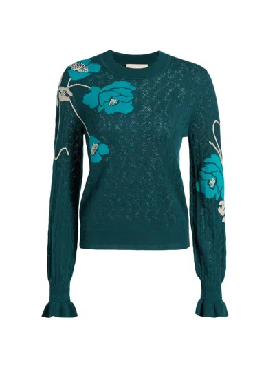 Figue Women's Patricia Floral Pointelle Sweater