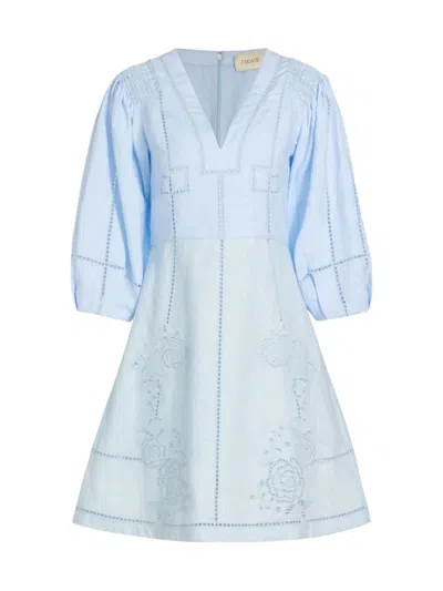 Figue Women's Verna Linen A-line Minidress In Soft Blue