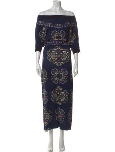 Pre-owned Figue Wool Long Dress In Blue