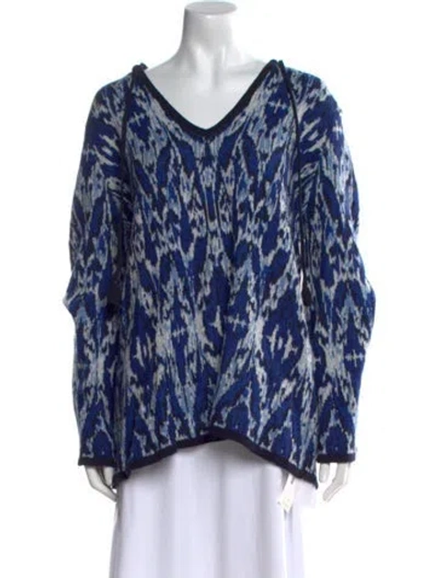Pre-owned Figue Wool Printed Sweater In Blue
