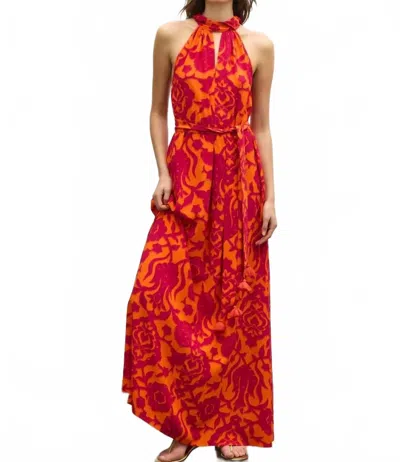 FIGUE YVETTE MAXI DRESS IN CASPIAN GARDEN SPICE ORANGE
