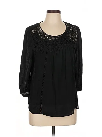 Pre-owned Figueroa & Flower 3/4 Sleeve Blouse In Black