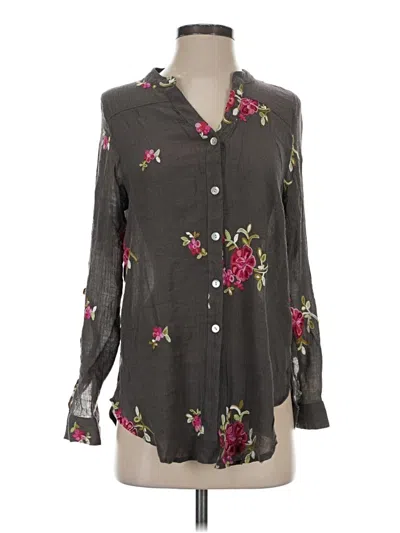 Pre-owned Figueroa & Flower Long Sleeve Blouse In Gray