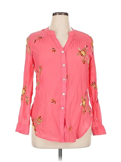 Pre-owned Figueroa & Flower Long Sleeve Blouse In Pink