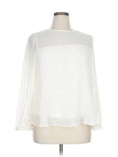 Pre-owned Figueroa & Flower Long Sleeve Blouse In White