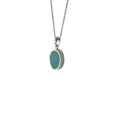 Fihr Collection Women's Silver / Blue Sterling Silver Turquoise Necklace In Metallic