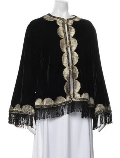 Pre-owned Fil De Vie Patterned Jacket In Black
