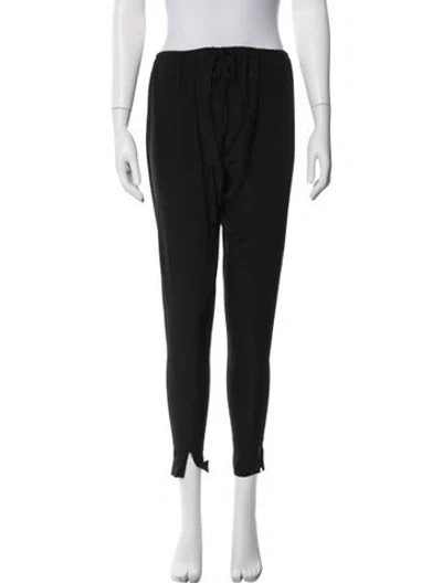 Pre-owned Fil De Vie Silk Skinny Leg Pants In Black