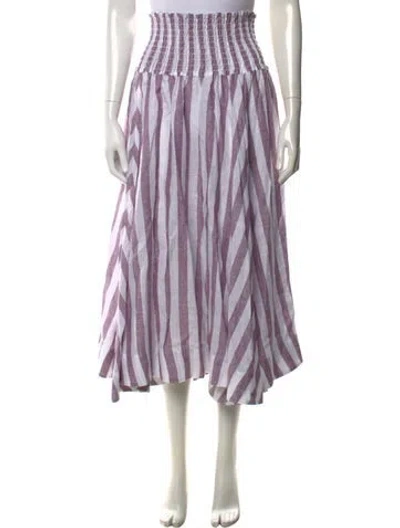 Pre-owned Fil De Vie Striped Midi Length Skirt In Purple