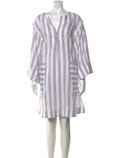 Pre-owned Fil De Vie Striped Mini Dress In Multicolor