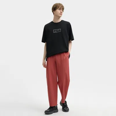 Fila 【凉感】男装男式休闲裤男士茧型设计时尚舒适宽松直口梭织长裤