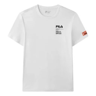 Fila Alphabet Printing Round Neck Short Sleeve White
