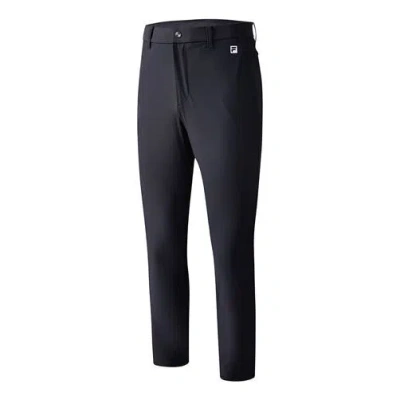 Fila Athetics Knit Long Pants Casual Sports Pants Navy Blue In Black