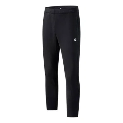 Fila Athletics Knit Straight Solid Color Gym Sports Pants Black In Brown