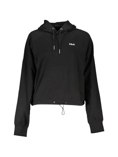 Fila Baalberge Cropped Drawstring Hoodie In Black