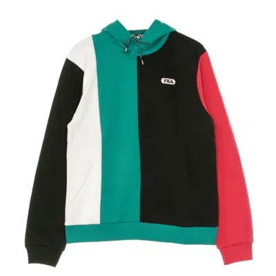 Fila Bairn Blocked Hoody Men's Lightweight Hoodie Black/teal Green/bright White/cerise In Neutral