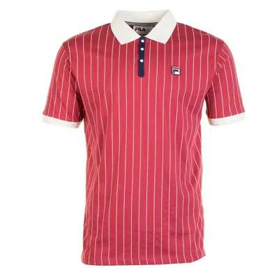 Fila Bb1 Classic Vintage Striped Polo Shirt Garnet In Multi