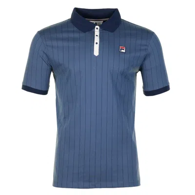 Fila Bb1 Classic Vintage Striped Polo Shirt Vintage Indigo Gardenia Navy In Blue