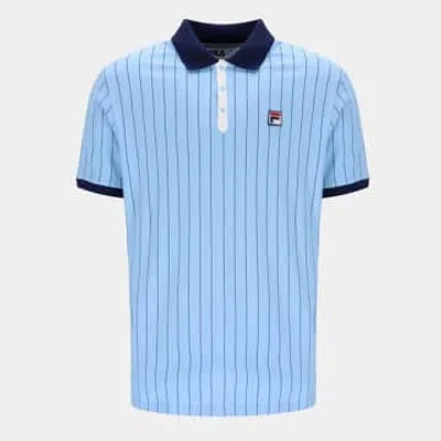 Fila Bb1 Striped Polo Shirt In Blue