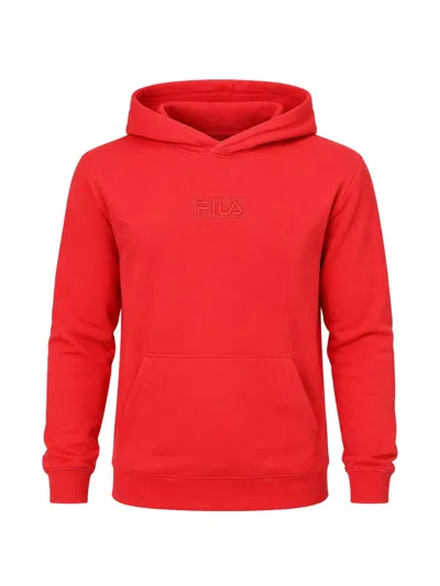 Fila Bentinci Logo-embroidered Hoodie In Red