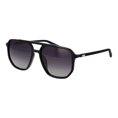 Fila Black Rubber Sunglasses In Blue