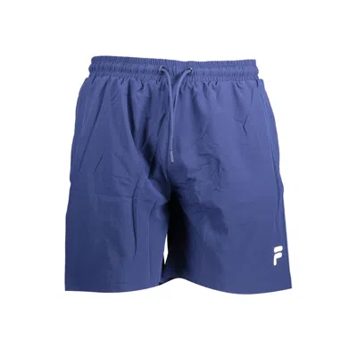 Fila Logo-patch Drawstring Swim Shorts In Blue