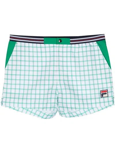 Fila Brookes Checked Shorts In White