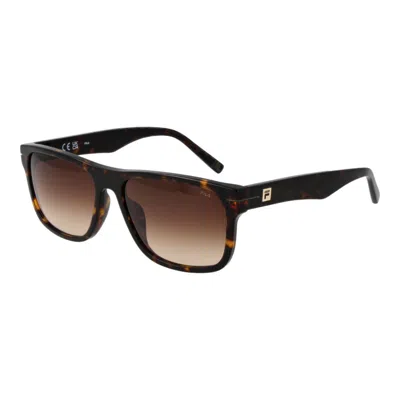 Fila Brown Cellulose Acetate Sunglasses In Black