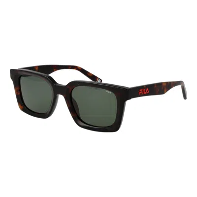 Fila Brown Cellulose Acetate Sunglasses In Green