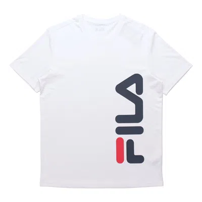 Fila Casual Logo Printing Sports Round Neck Short Sleeve White