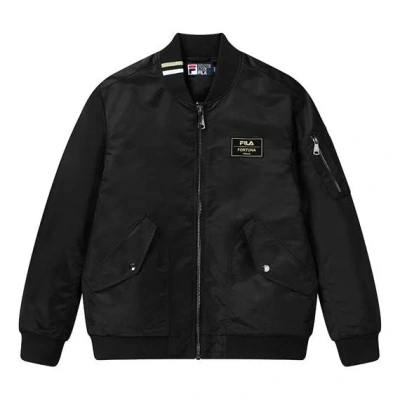 Fila Casual Woven Baseball Collar Jacket For Men Black