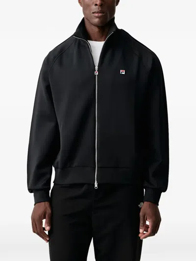 Fila Cavalese Logo-patch Zip-up Sweatshirt In Black