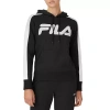 Fila Chica Fleece Womens Long Sleeve Fleece Active Hoodie In Black