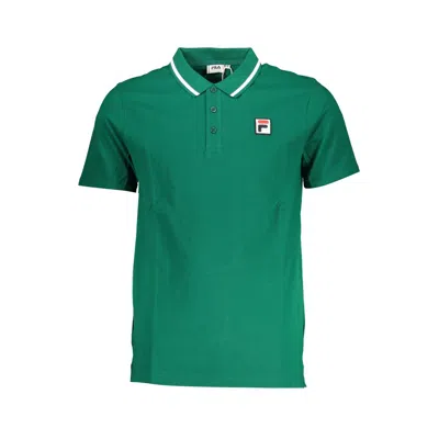 Fila Classic Green Cotton Polo With Contrast Details