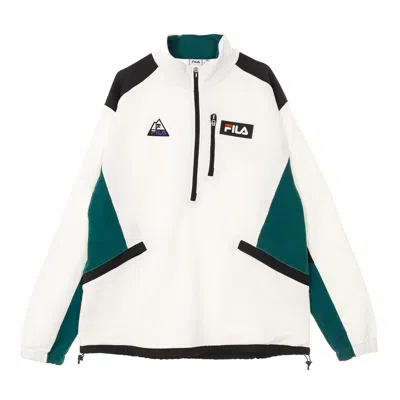 Fila Clem Men's Lightweight High Neck Sweatshirt Half Zip Sweat Shirt Blanc De Blanc/black/storm