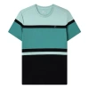 Fila Colorblock Sports Round Neck Short Sleeve Gray Green In Multi