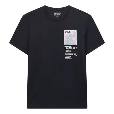 Fila Cotton Short Sleeve Blue In Black