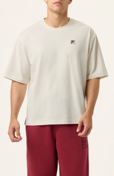 Fila Country Club Embroidered Cotton Graphic T-shirt In Gardenia