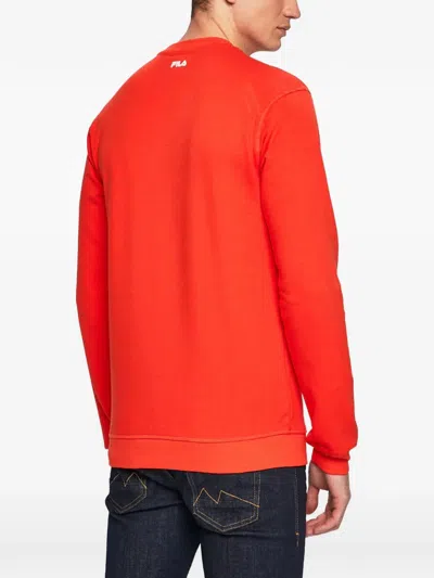 Fila Crewneck Logo Sweatshirt In Orange