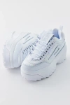 FILA DISRUPTOR 2 GLITTER WEDGE SNEAKER IN WHITE, WOMEN'S AT URBAN OUTFITTERS